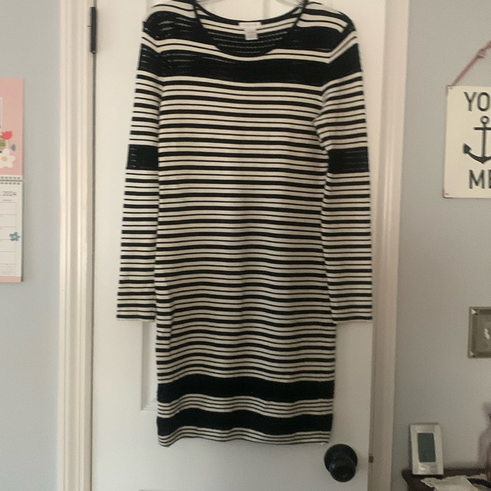 Black and Whit Sweater Dress